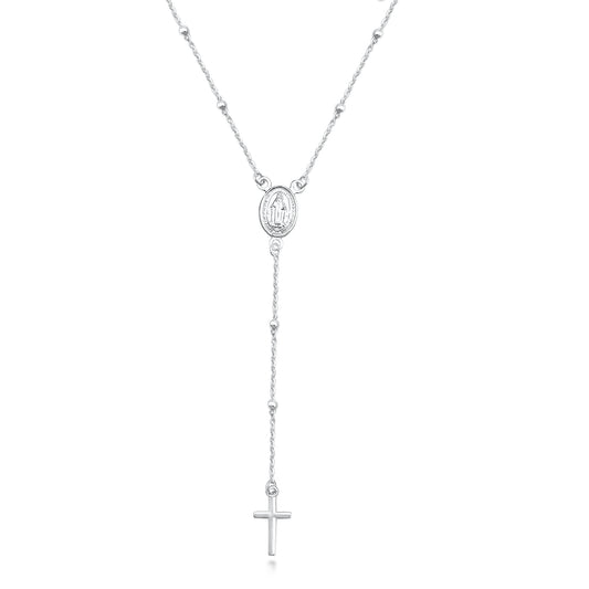Silver Rosary Necklace
