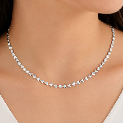 Silver Necklace - Hearts