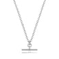 Sterling Silver T-Bar Pendant Chain Necklace