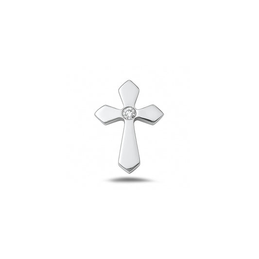 Silver Cross Pendant w/ CZ