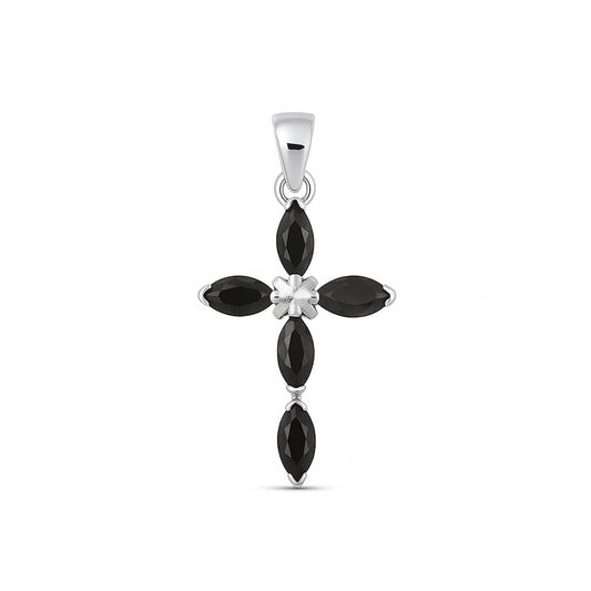 Silver Cross Pendant w/ CZ