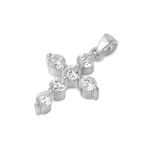 Silver Cross Pendant w/ CZ