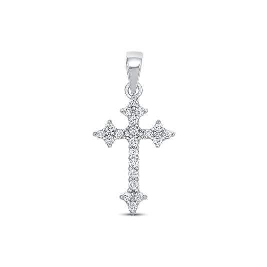 Silver CZ Pendant - Cross