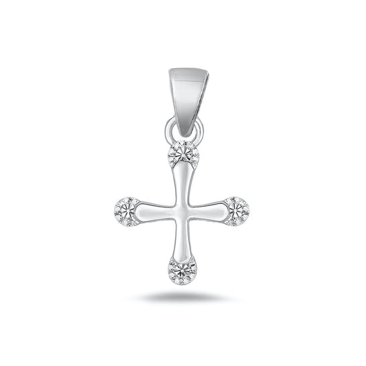 Silver Cross Pendant w/ CZ
