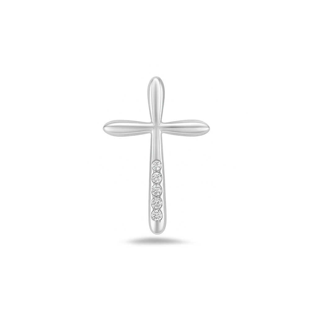 Silver Cross Pendant w/ CZ