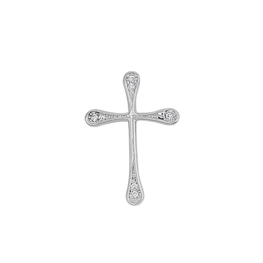 Silver Cross Pendant w/ CZ