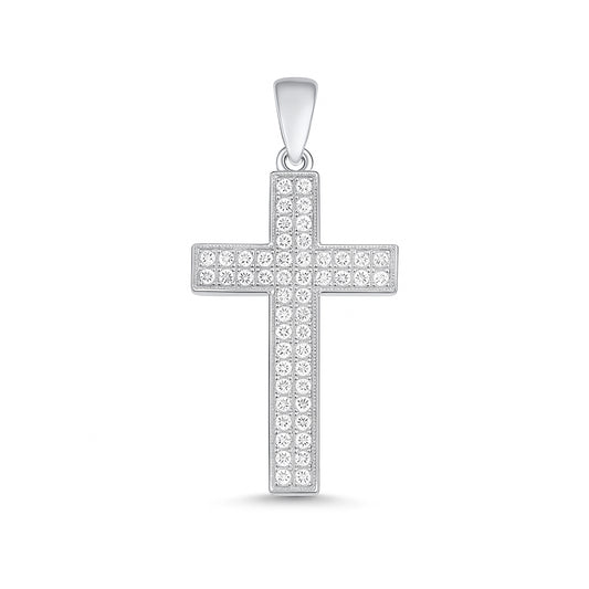 Silver Cross Pendant w/ CZ