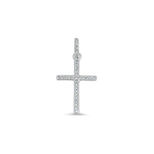 Silver Cross Pendant w/ CZ