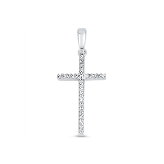 Silver Cross Pendant w/ CZ
