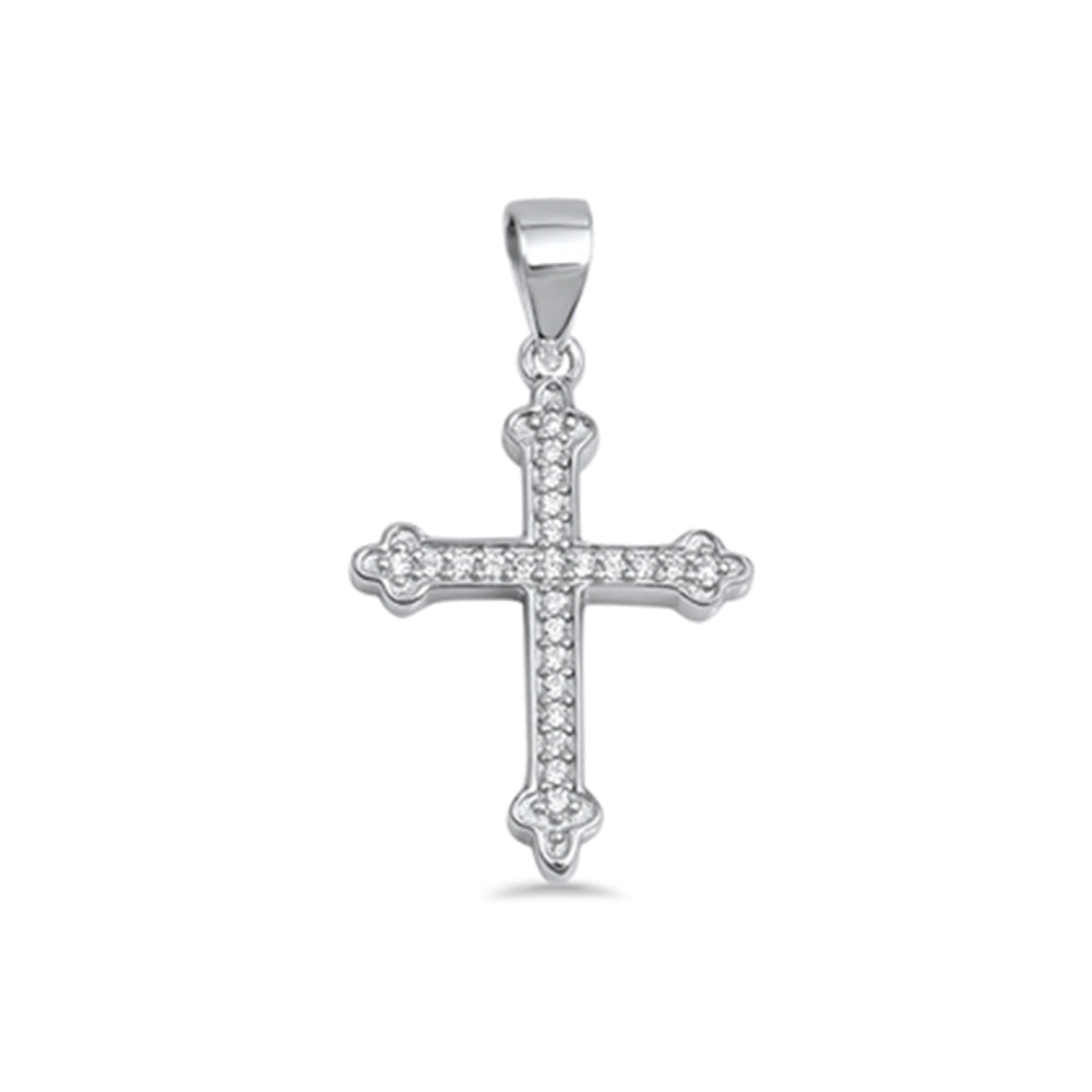 Silver Cross Pendant w/ CZ