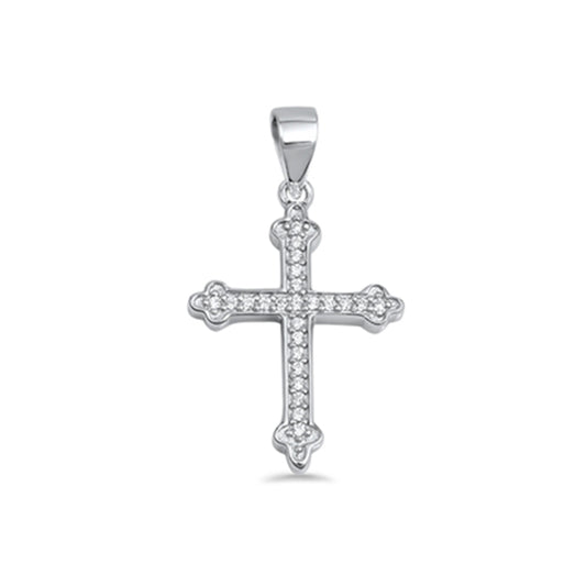 Silver Cross Pendant w/ CZ