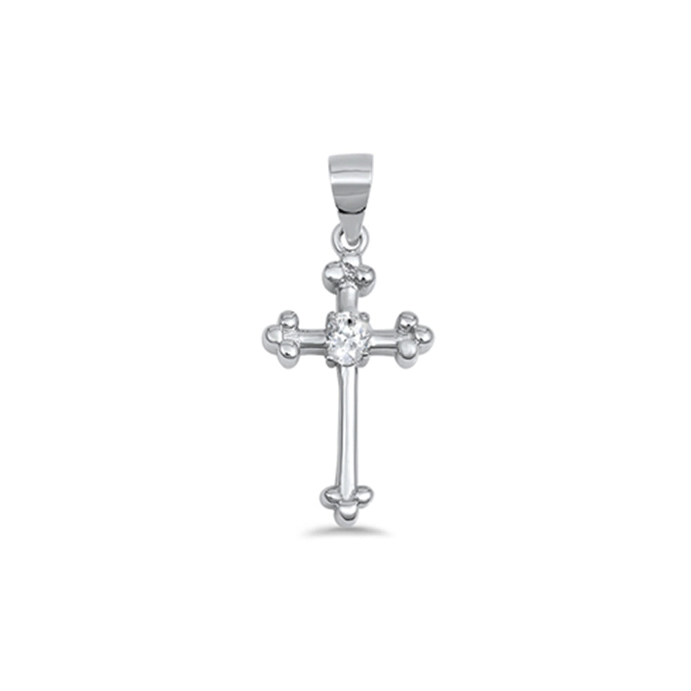 Silver Cross Pendant w/ CZ