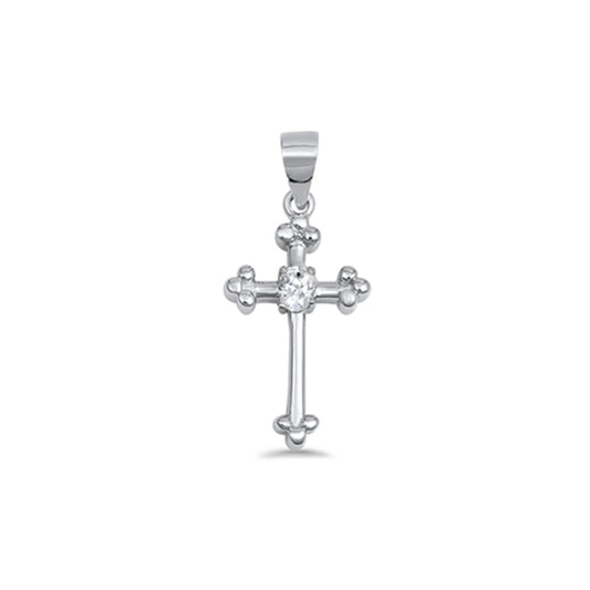 Silver Cross Pendant w/ CZ