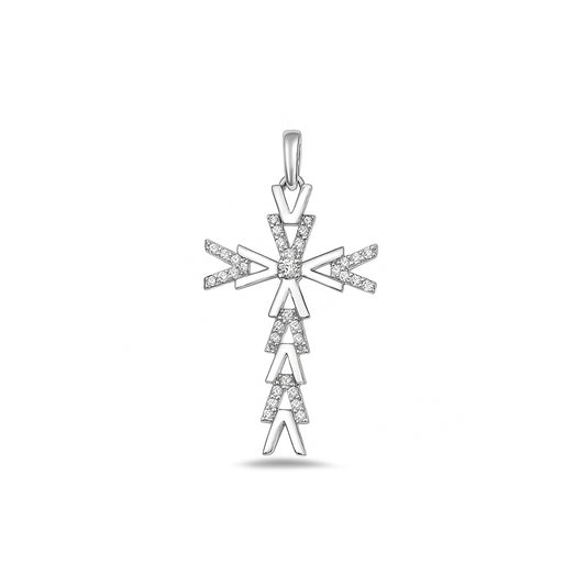 Silver Cross Pendant w/ CZ