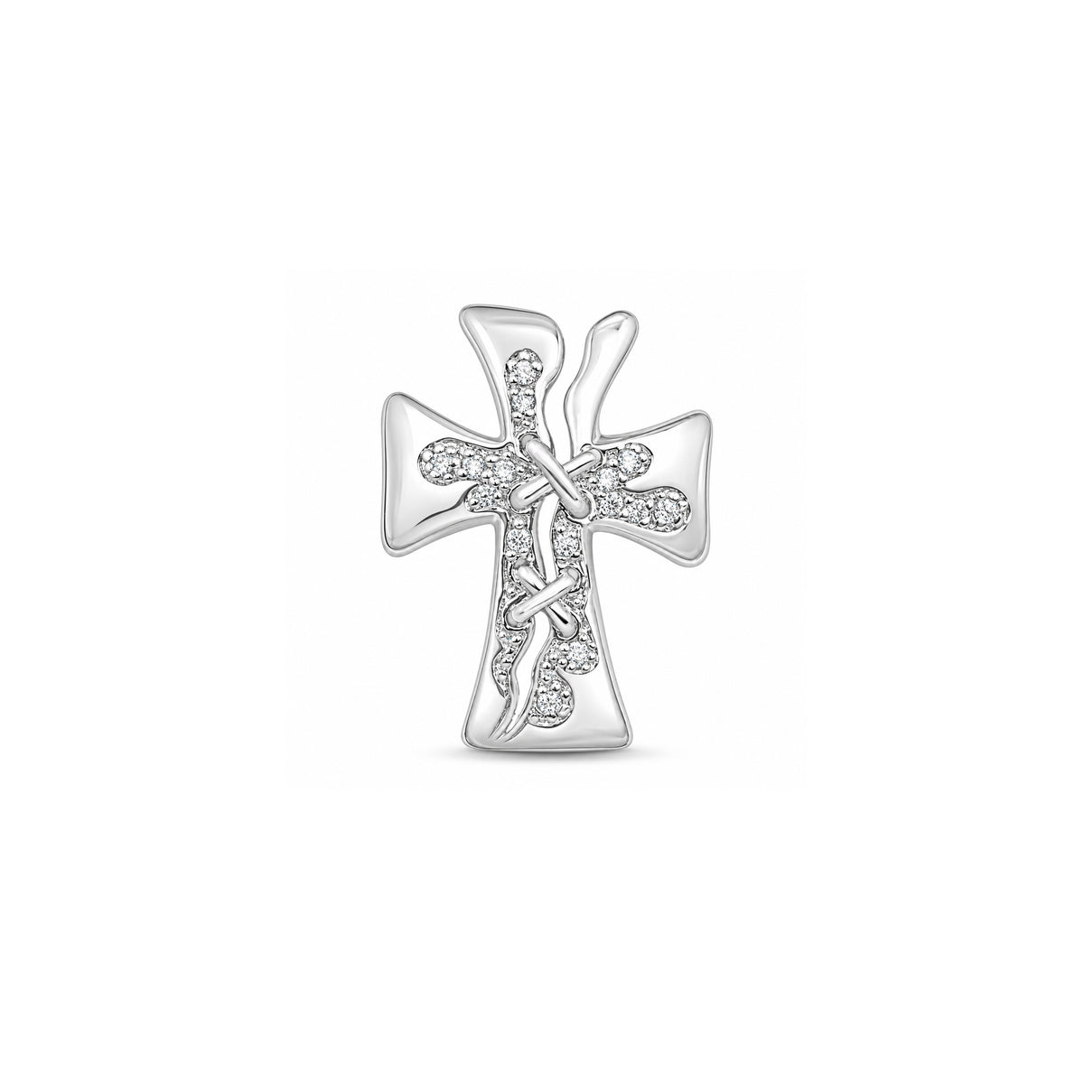 Silver Cross Pendant w/ CZ