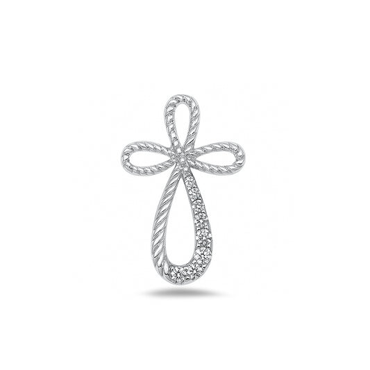 Silver Cross Pendant w/ CZ