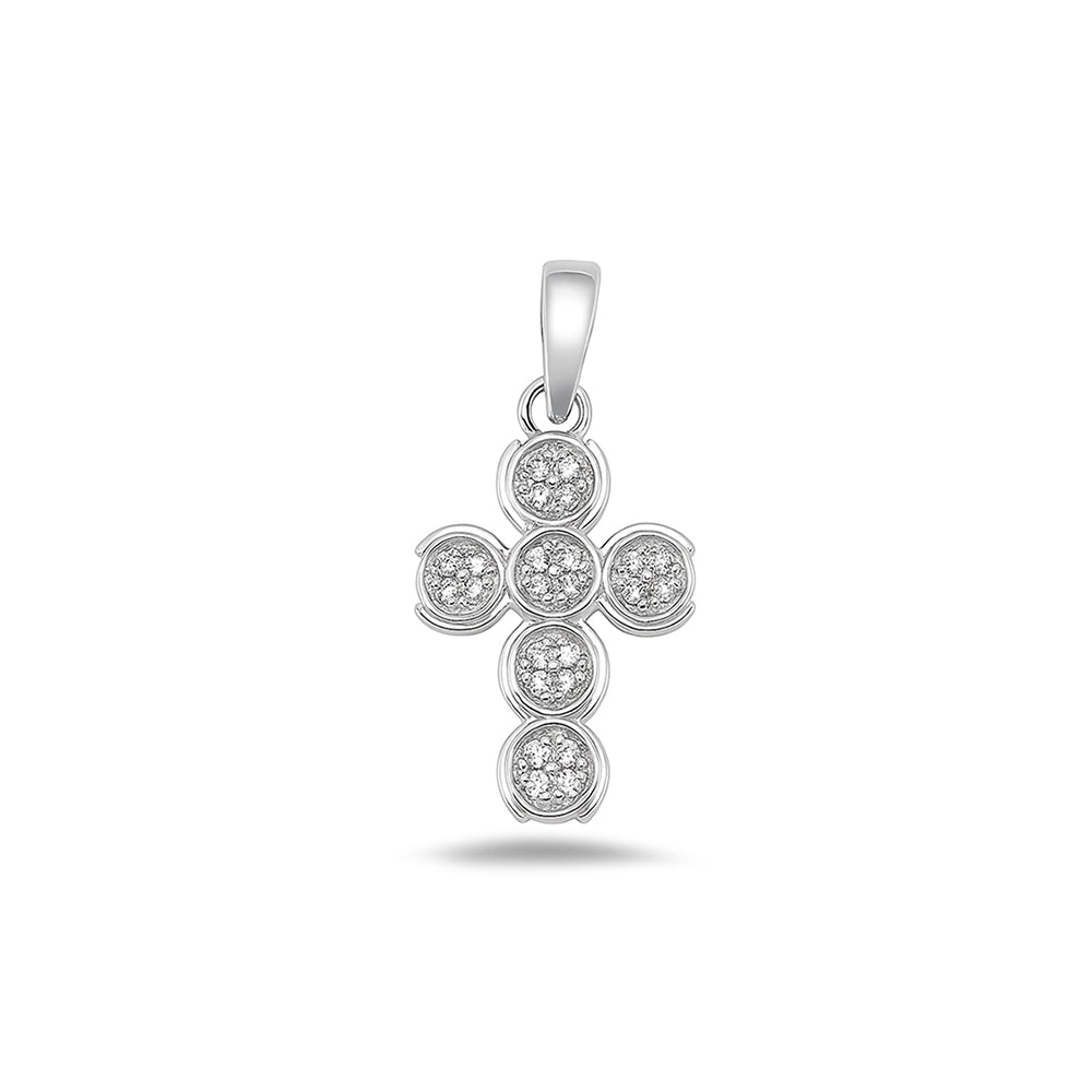 Silver Cross Pendant w/ CZ