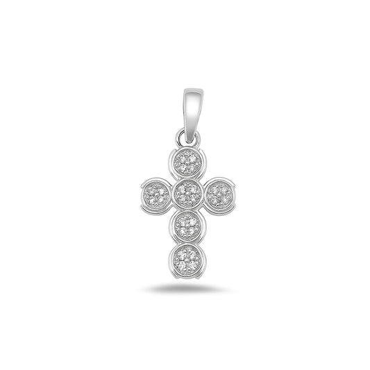 Silver Cross Pendant w/ CZ