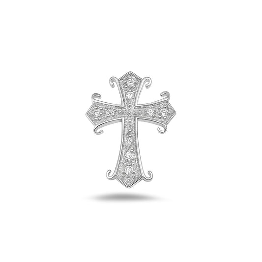 Silver Cross Pendant w/ CZ