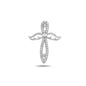 Silver Pendant W/ CZ - Cross w/ Wings
