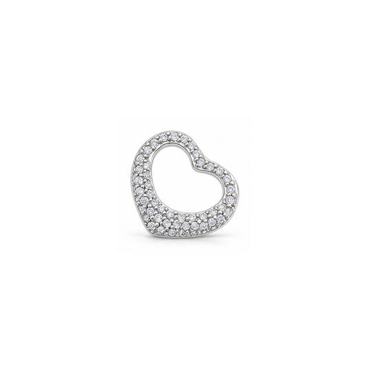 Silver CZ Pendant - Heart