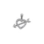 Silver Heart Pendant w/ CZ - Heart w/ Arrow