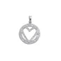 Silver CZ Pendant - Heart