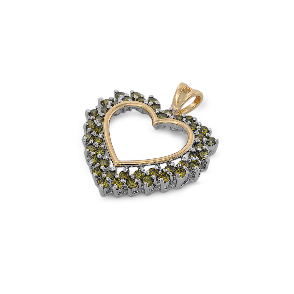 Silver CZ Pendant - Heart