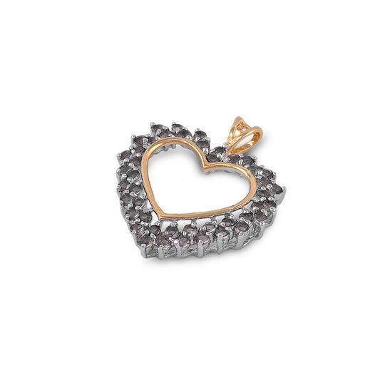 Silver CZ Pendant - Heart
