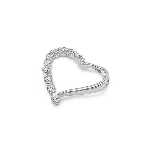Silver Heart Pendant w/ CZ