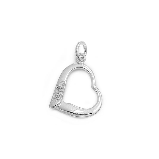 Silver Heart Pendant w/ CZ