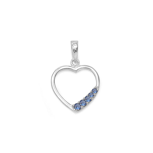Silver Heart Pendant w/ CZ