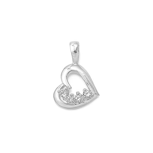Silver Heart Pendant w/ CZ