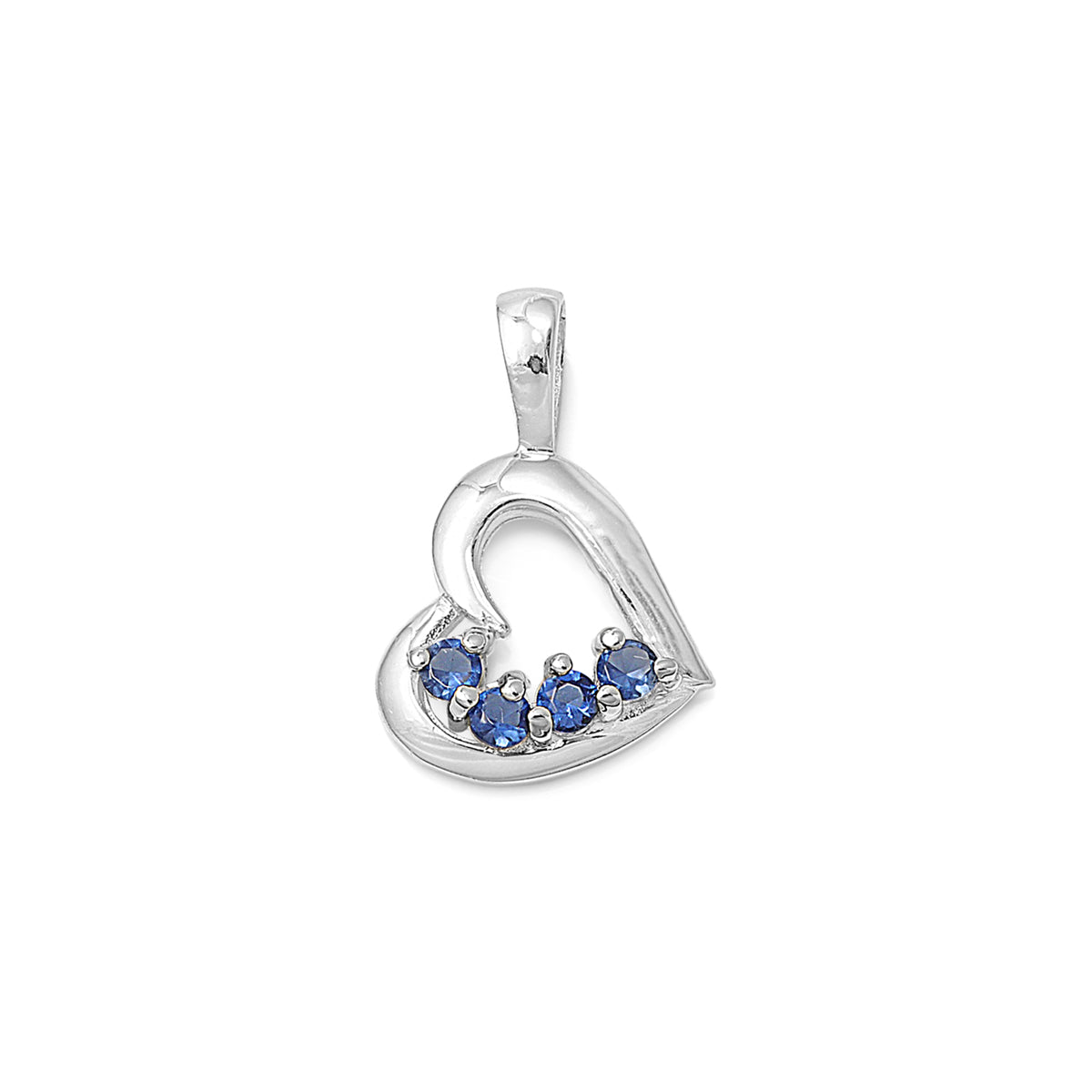 Silver Heart Pendant w/ CZ