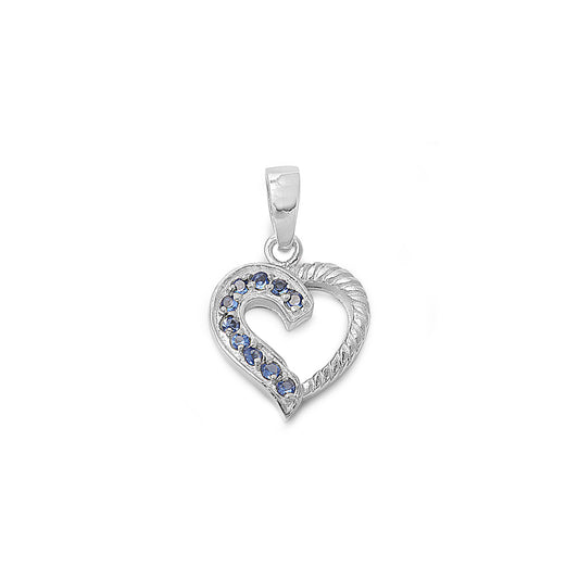 Silver Heart Pendant w/ CZ