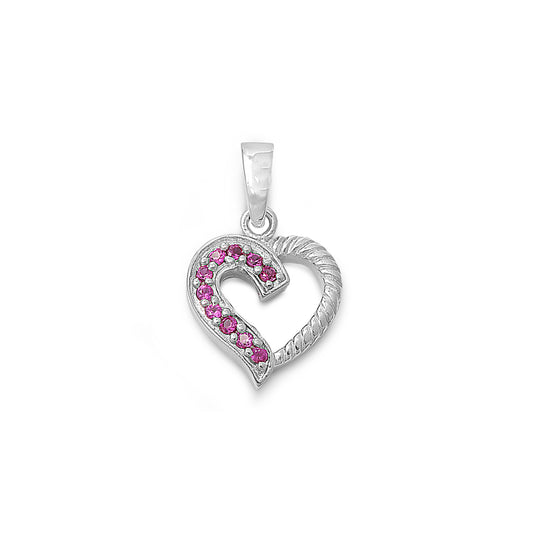 Silver Heart Pendant w/ CZ