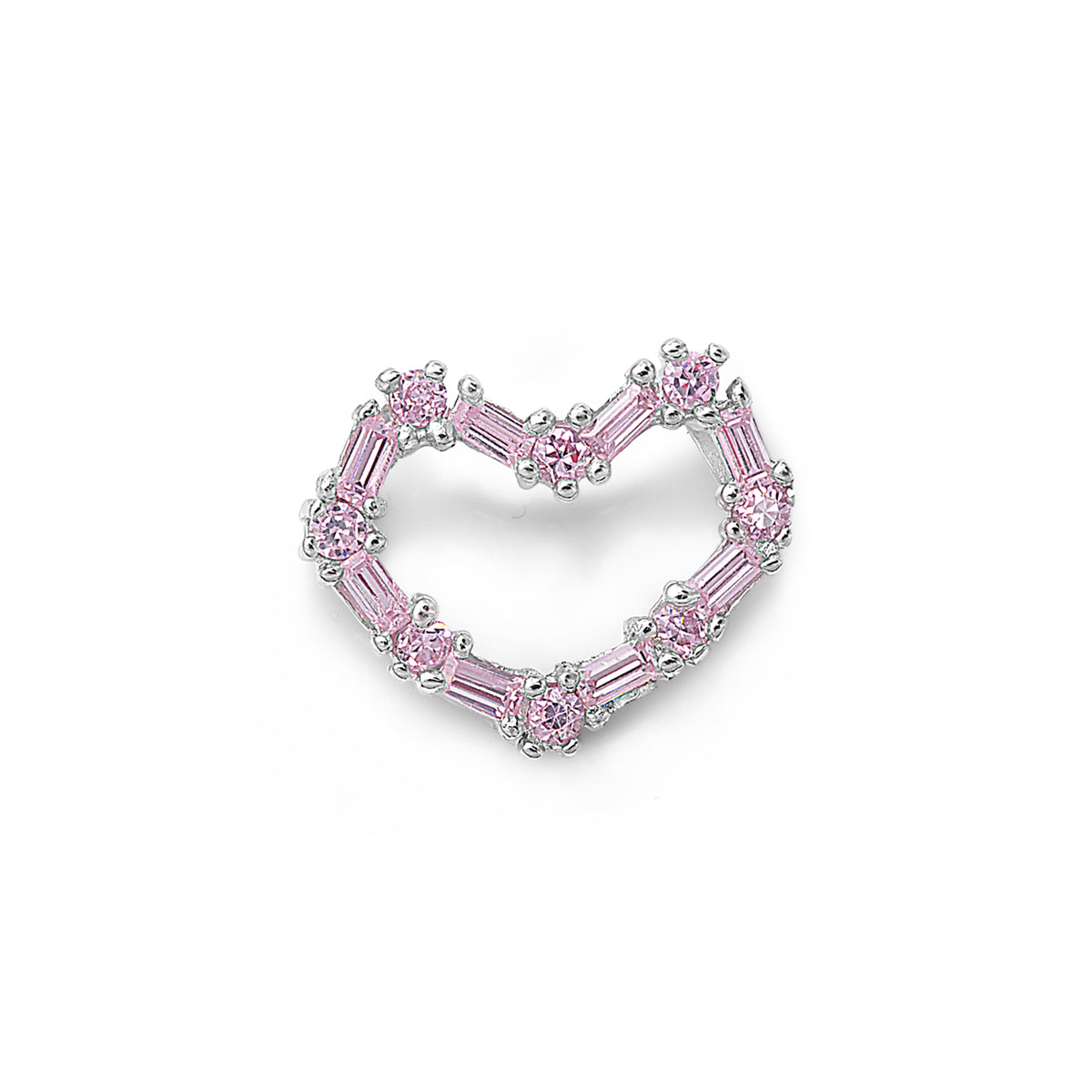 Silver Heart Pendant w/ CZ