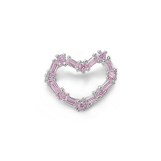 Silver Heart Pendant w/ CZ
