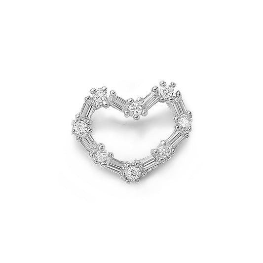 Silver Heart Pendant w/ CZ