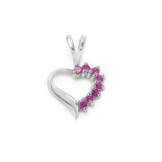 Silver Heart Pendant w/ CZ