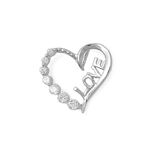 Silver Heart Pendant w/ CZ