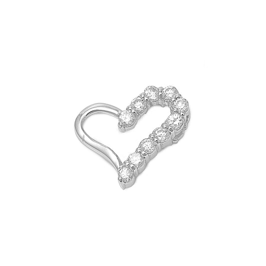 Silver Pendant W/ CZ - Heart