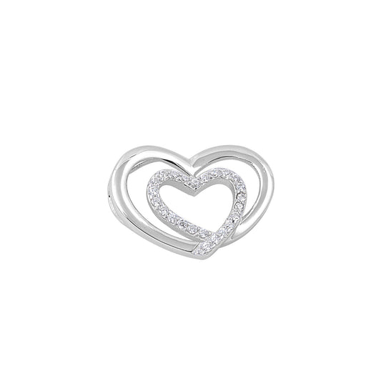 Silver Pendant W/ CZ - Heart