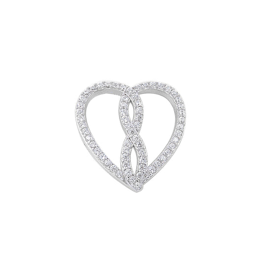 Silver Pendant W/ CZ - Heart