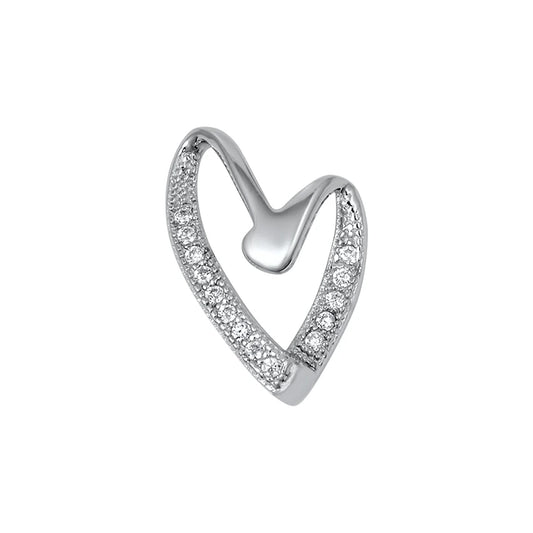 Silver Pendant W/ CZ - Heart