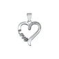 Silver Pendant W/ CZ - Love & Heart