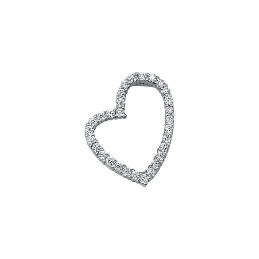 Silver Heart Pendant W/ CZ