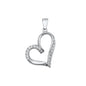 Silver Heart Pendant W/ CZ