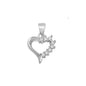 Silver Heart Pendant W/ CZ