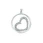Silver Heart Pendant W/ CZ